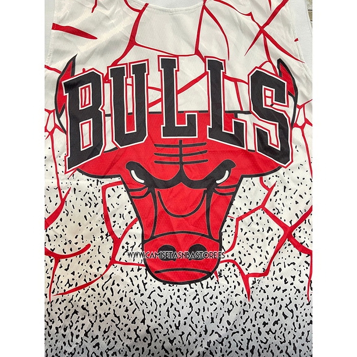 Michael Jordan NO 23 Camiseta Chicago Bulls Mitchell & Ness Blanco Rojo
